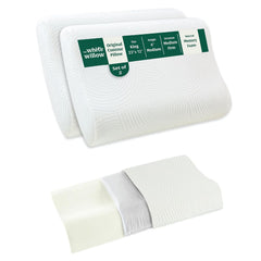 Cervical Pillow, For Neck Pain & Shoulder Pain Relief, White - King Size | Memory Foam Pillow For Sleeping, Orthopedic Contour Pillow For Spondylitis | Neck Support, Medical Pillow - Pack Of 2