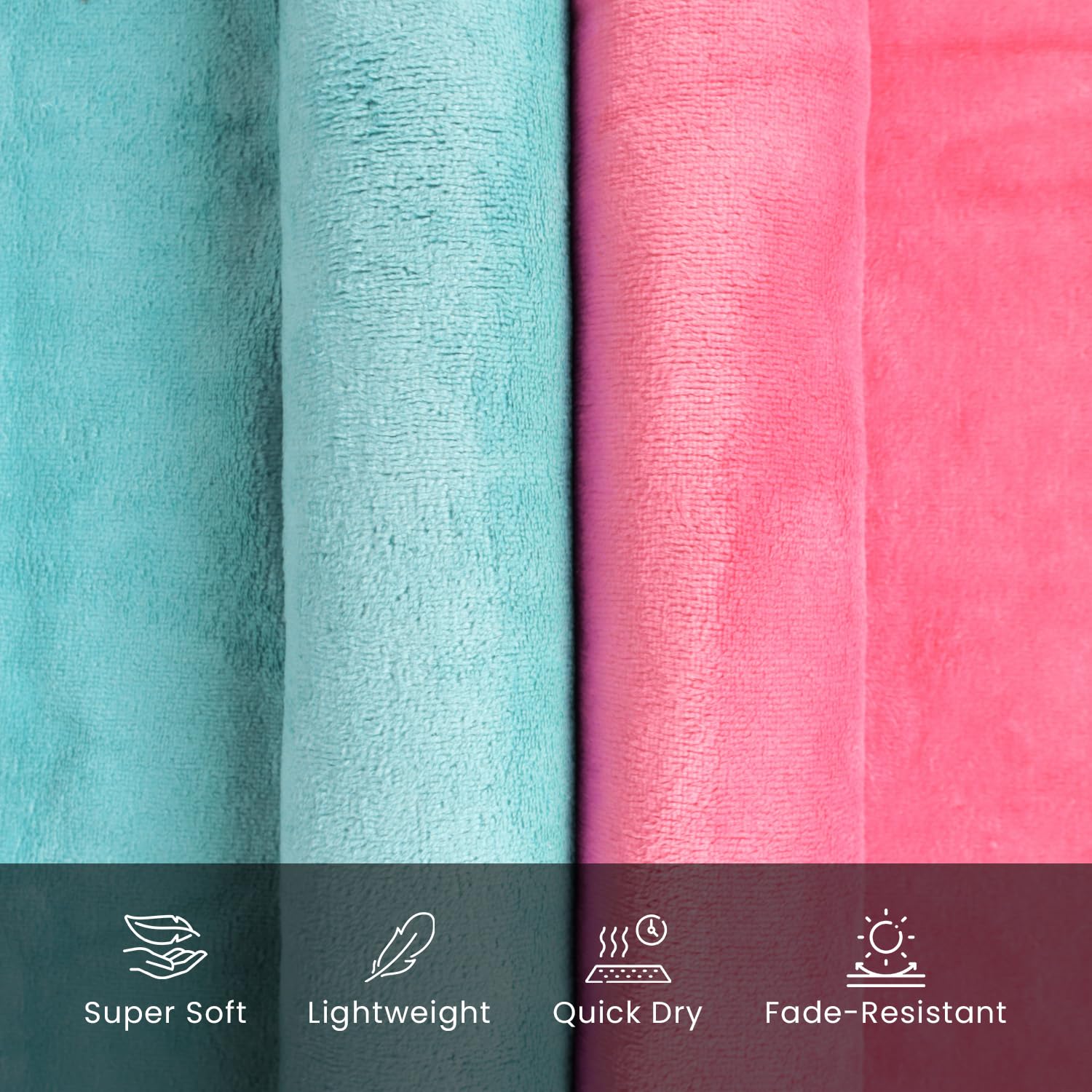 U & U Unique Utilities Microfiber Bath Towels Large Size 400 Gsm | Bath Towel For Men & Women (Pink & Seagreen) - Set Of 2