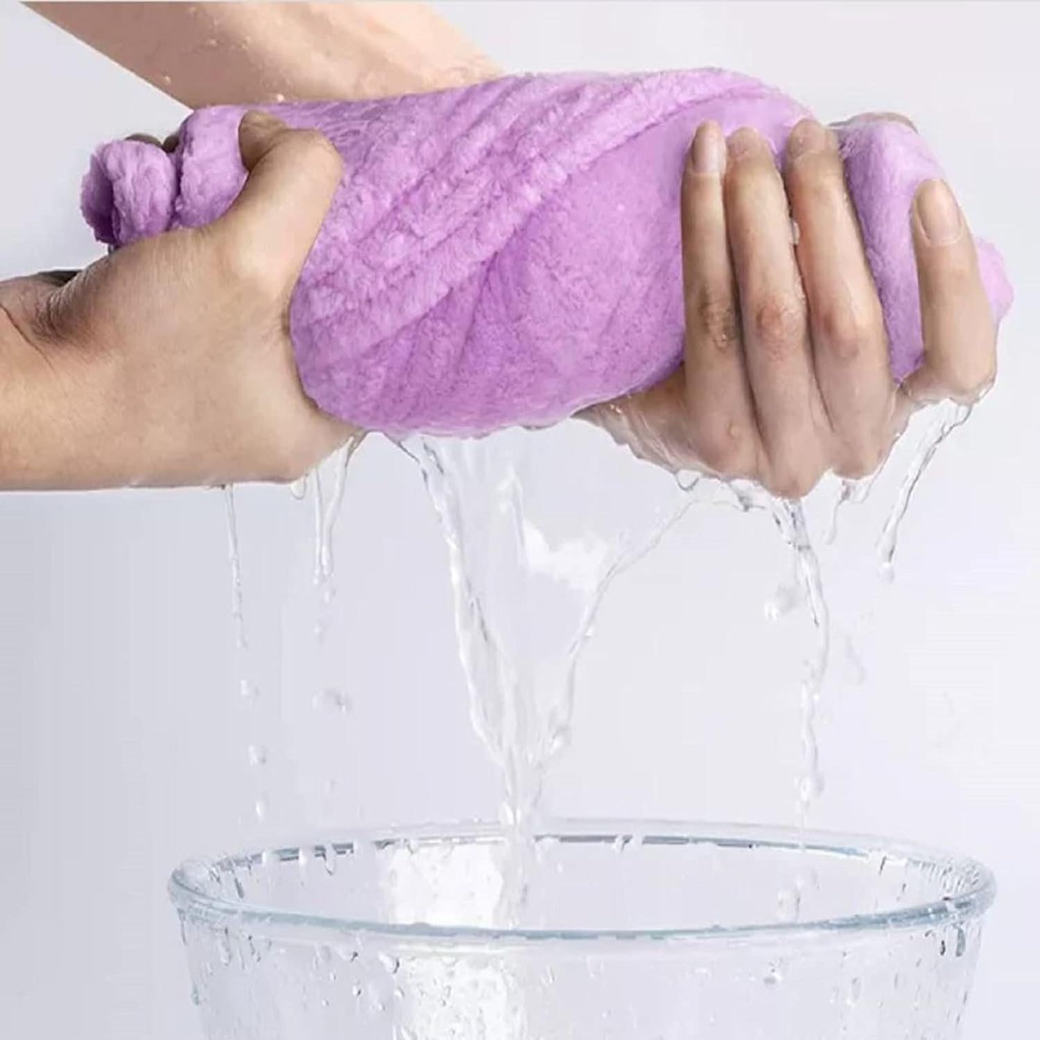 Maxoshine Hair Towel Wrap For Women-Quick Drying Microfiber Towel For Hair With Elastic Loop For Tying-Super Absorbent Head Towels (Purple)