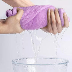 Maxoshine Hair Towel Wrap For Women-Quick Drying Microfiber Towel For Hair With Elastic Loop For Tying-Super Absorbent Head Towels (Purple)