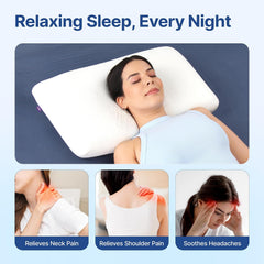 Ultimate Deep Sleep Pillow, White Pillow, King Size - 5 Inch | Orthopedic Grade Gel Memory Foam For Neck & Shoulder Pain Relief | Includes Bamboo Pillow Cover, Bed Pillow - Pack Of 1