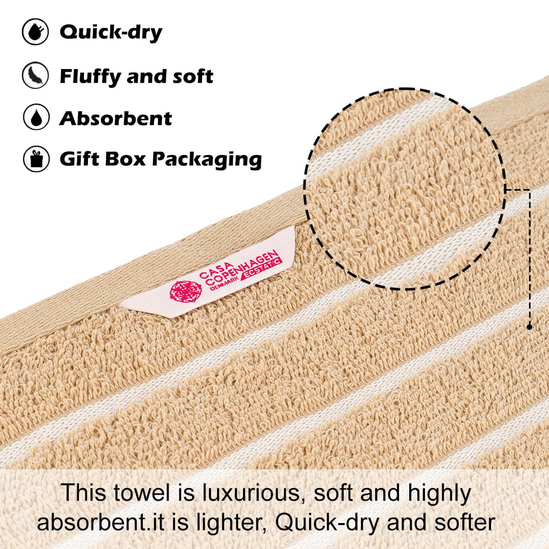 Casa Copenhagen Egyptian Cotton Ecstatic 1 Pcs Large Bath Towel 500 Gsm (Beige)