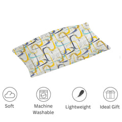 Printed Bedsheet For Single Bed With 1 Pillow Cover - 60 X 90 Inches, Grey & Yellow | Super Soft - Glace Cotton Breathable & Wrinkle Free - 2 Pcs Set