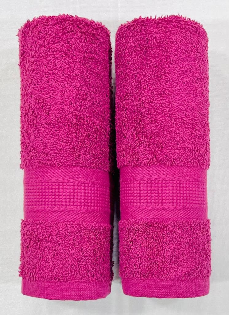 Bombay Dyeing Plain Santino 500 Gsm Cotton Hand Towel Set - Mahroon (2 Piece)