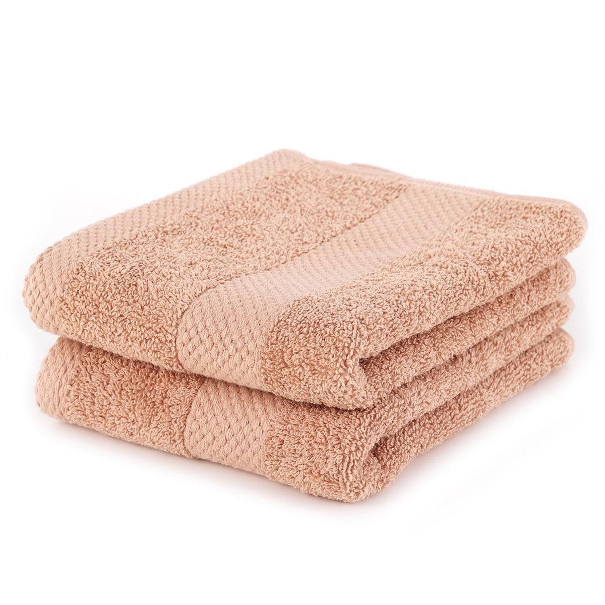 Premium 100% Combed Cotton Hand Towels 400 Gsm | Ultra Soft, Quick Dry & Highly Absorbent, For Home, Gym & Travel Hand Towel (Peach) - Pack Of 2