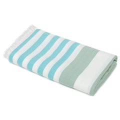 Mush 100% Bamboo Extra Large Bath Towels 290 Gsm | Ultra Soft, Absorbent, Quick Dry, Compact Cabana Styled Bath Towel For Men & Women (Turquoise & Light Green)