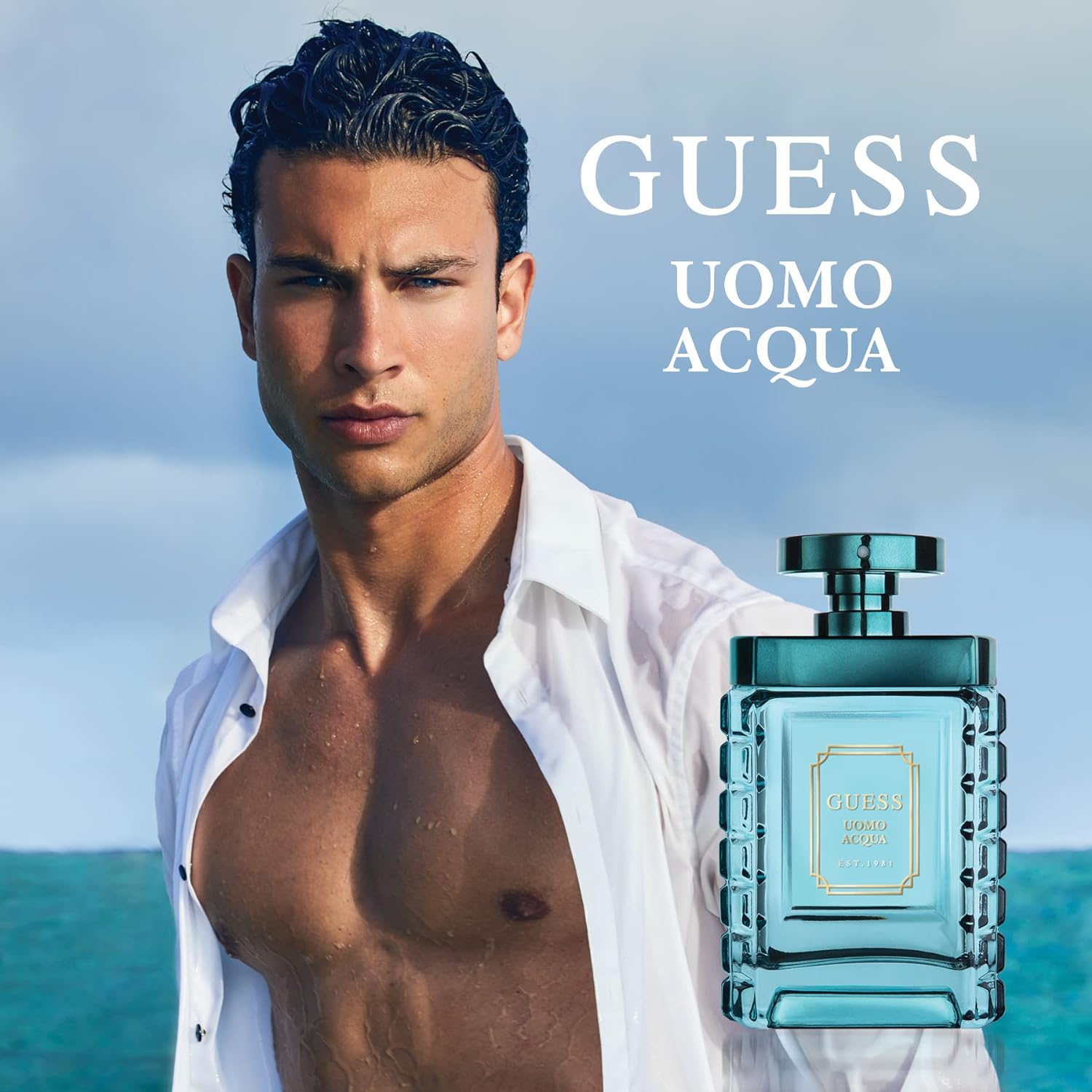 Guess Uomo Acqua EDT 100ml 3.4 Fl.oz.| Perfect Gift For Boyfriend | Long Lasting Fragrance