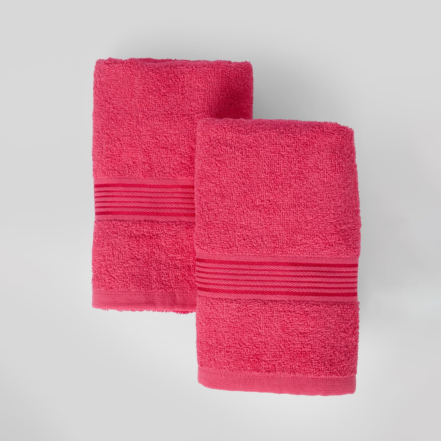 Kopa Quick Dry 100% Cotton Soft Terry Hand Towel 380 Gsm | Quick Dry 100% Cotton Super Absorbent, Lightweight (D'Ross) Hand Towel (Pink)- Pack Of 2