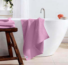 Enchant Home Pure Cotton Waffle Towel 400 Gsm | Lightweight Anti-Microbial & Water Absorbent Soft Touch Quick Drying Bath Towel | Pink