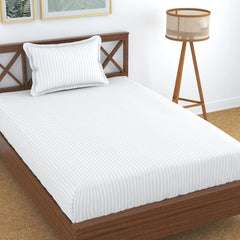 Glace Cotton Single Bedsheet With 1 Pillow Cover (89 X 57 Inches, White) | Long Lasting Durability & Comfort For Your Living Space