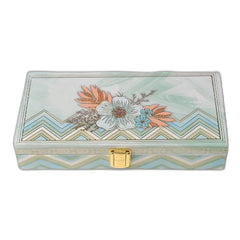 Fancy Shagun Cash Box Or Gaddi Box For Gifting Money On Wedding, New Born Baby, Ring Ceremony Pattern1pc, Material - Wood, Colour - Sea Green Flower
