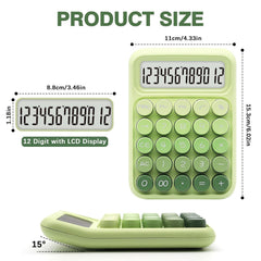 Upiho Green Calculator, Basic Office Calculator, Desktop Calculator 12 Digit With Large LCD Display For Office Supplies With Sensitive Button