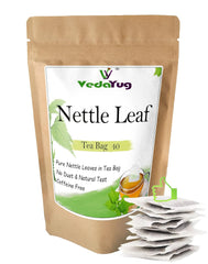 VedaYug Nettle Leaf Herbal Tea - 40 Tea Bags, 52gm, 1.8 Ounce | Treats Painful Muscles, Rich Aroma & Flavor - No Preservatives, No Additives, Caffeine Free