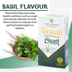 Basil Flavored Herbal Filter Dhoompan Sticks - Pack Of 10X 10 Pcs Herbal Cigarette | Bidi Sticks Rolled In Tendu Leaves, Non-Addictive Sticks - Tobacco Free & Nicotine Free