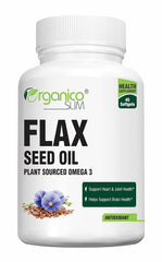 Organico Slim Flax Seed With Essential Fatty Acid Omega 3 6 9 For General Health, Helps Support Bone & Joint Health | 60 Capsules 100gm 0.2lbs