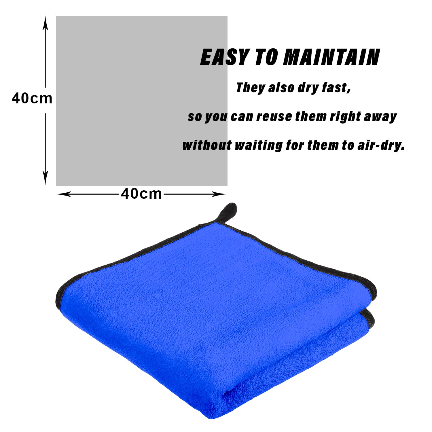 Kuber Industries Cleaning Towel 450 Gsm | Reusable Cleaning Cloths For Kitchen, Duster & Home Cleaning With Hanging Loop - Pack Of 3 (Blue)