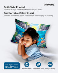 Kids Pillow Cushion With Super Soft Fabric Pillow - 12 X18 Inches | Animal & Cartoon Prints, Soft Pillow, Dual Sided Design | Multi-Purpose, Durable & Easy Care, Made In India - Design 2