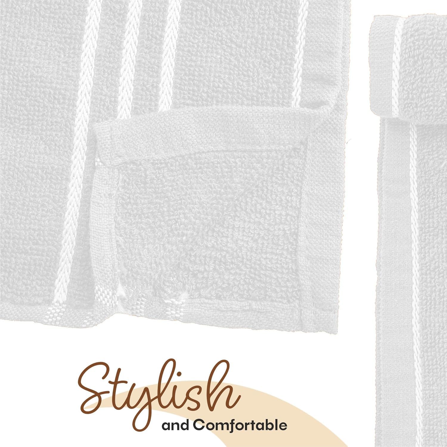 100% Cotton Hand Towels 600 Gsm | Super Soft, Absorbent, Quick Dry Hand Towel For Gym & Workout (White, Pack Of 4)