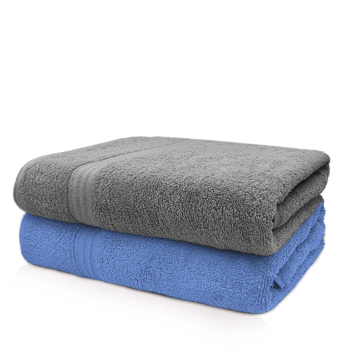 Sassoon Anatolia 100% Cotton Xl Bath Towel 1000 Gsm | Extra Soft, Quick Drying & Super Absorbent Bath Towel (Grey & Heaven) - 2 Piece
