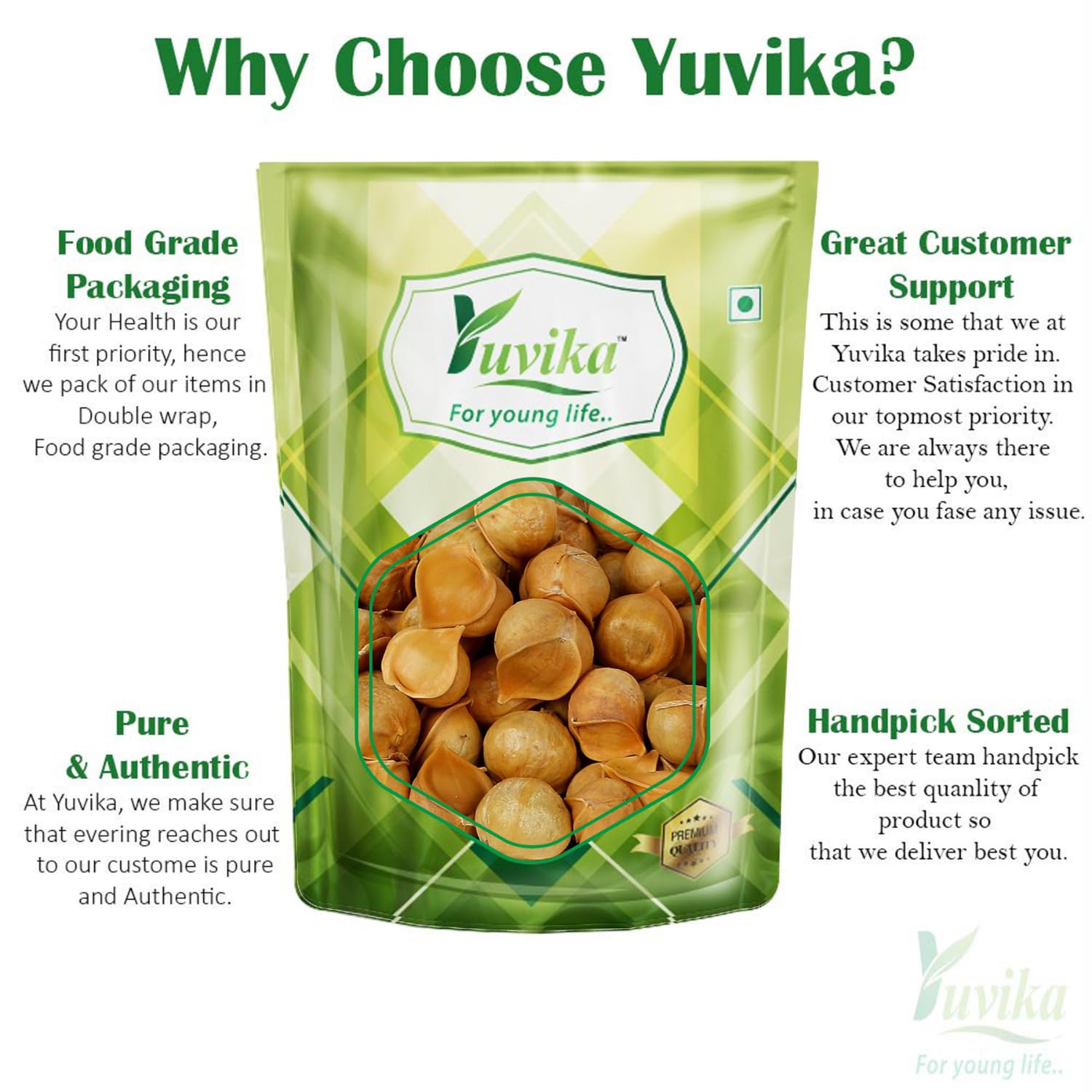 Yuvika Kashmiri Lehsun Snow Mountain Garlic - Allium Sativum, It May Help To Cough & Cold | 400gm 0.8lbs