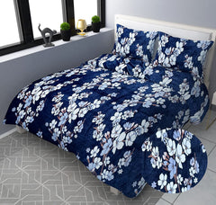 Winter King Size Warm Double Bedsheet With 2 Pillow Covers | Size 90 X 100 Inches, Navy Blue - Warm Bedsheet For Winter | Ideal Gift For Friends, Family & Relatives