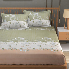 King Size Elastic Fitted Bedsheets With 2 Pillow Covers - 72 X 78 X 10 Inches, Multicolor | Soft Wrinkle Free & Breathable Elastic Bedsheets - Durable & Long Lasting Bedsheet