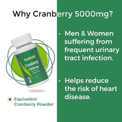 Healthaid Cranberry Extract Can Potentially Relieve The Risk Of Heart Disease & Support Smooth Urological Functioning | 60 Tablets 100gm 0.2lbs Each Pack Of 2