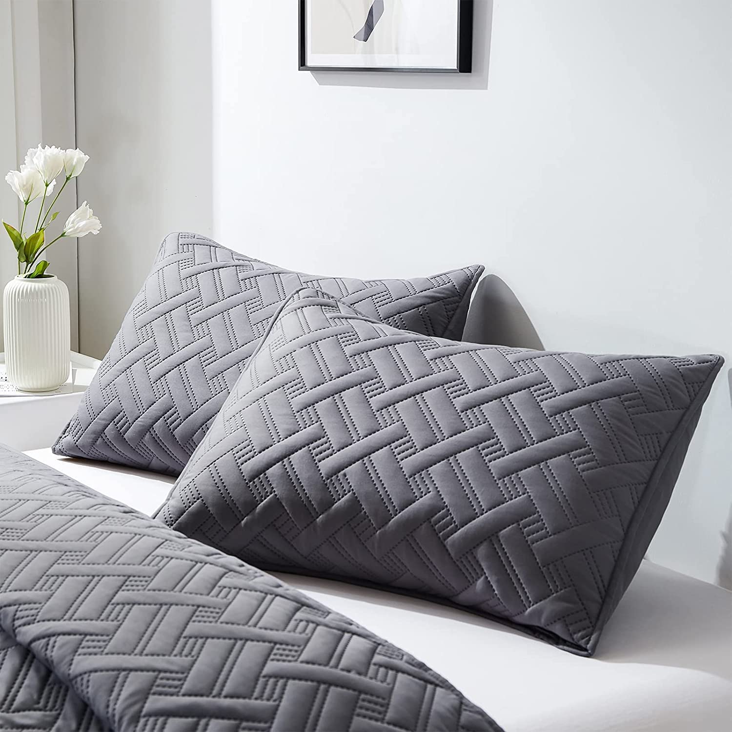 100% Cotton Double Bedsheet King Size With 2 Pillow Covers - Size 90 X 100 Inches, Dark Grey | Lightweight & Breathable Double Bed Perfect For Daily Use, Gifting, Or Guest Bedrooms