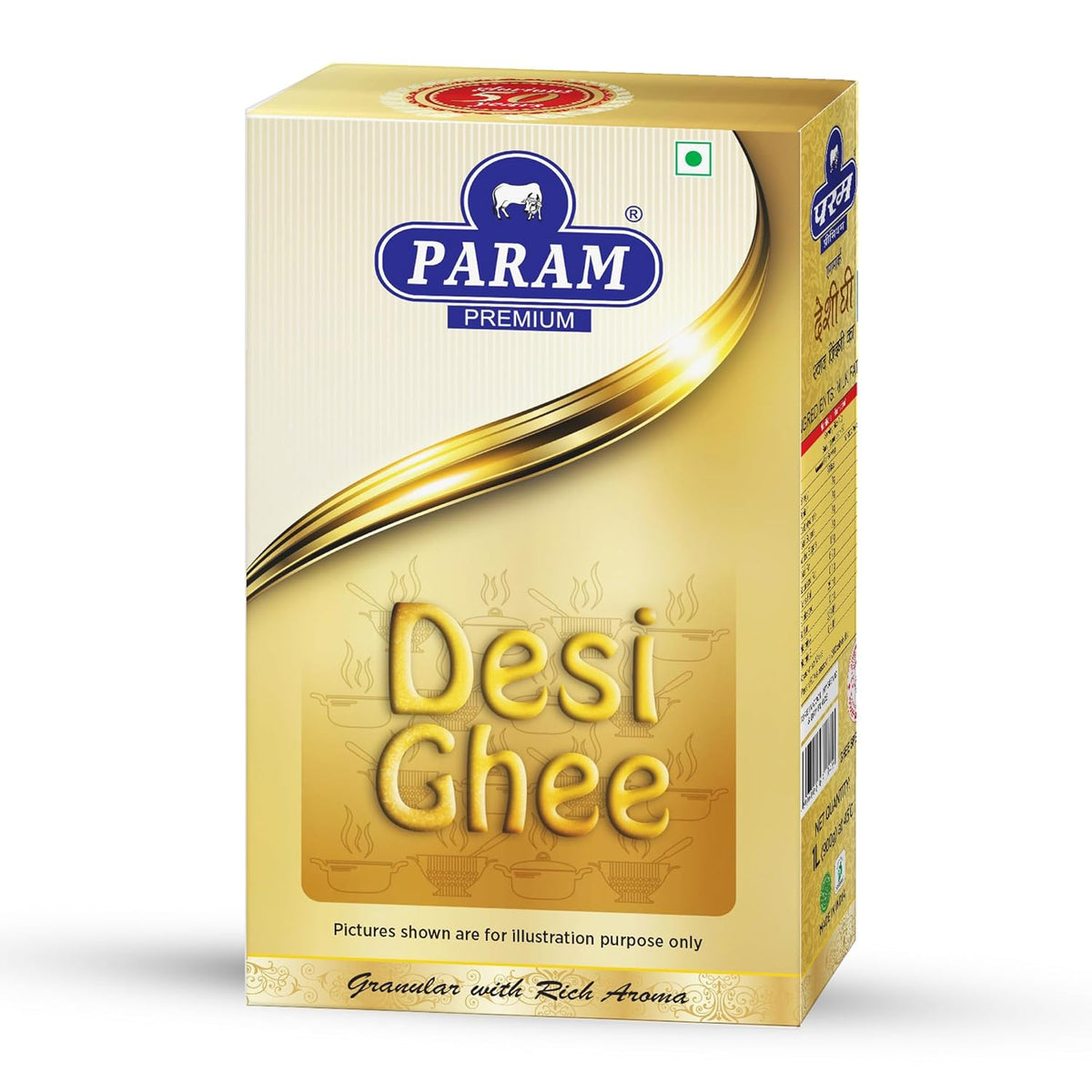 100% Pure Desi Ghee By Param Premium | Naturally Desi Ghee With Rich Aroma For Better Digestion & Immunity Good For Frying | (1 Litr) 33.8 Ounce | Box Pack