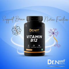 Dr. Nutrinect Vitamin B12 With B1, B2, B3, B5, B6, B7, B9, Folic Acid | 60 Capsules , 100gm 0.2lbs
