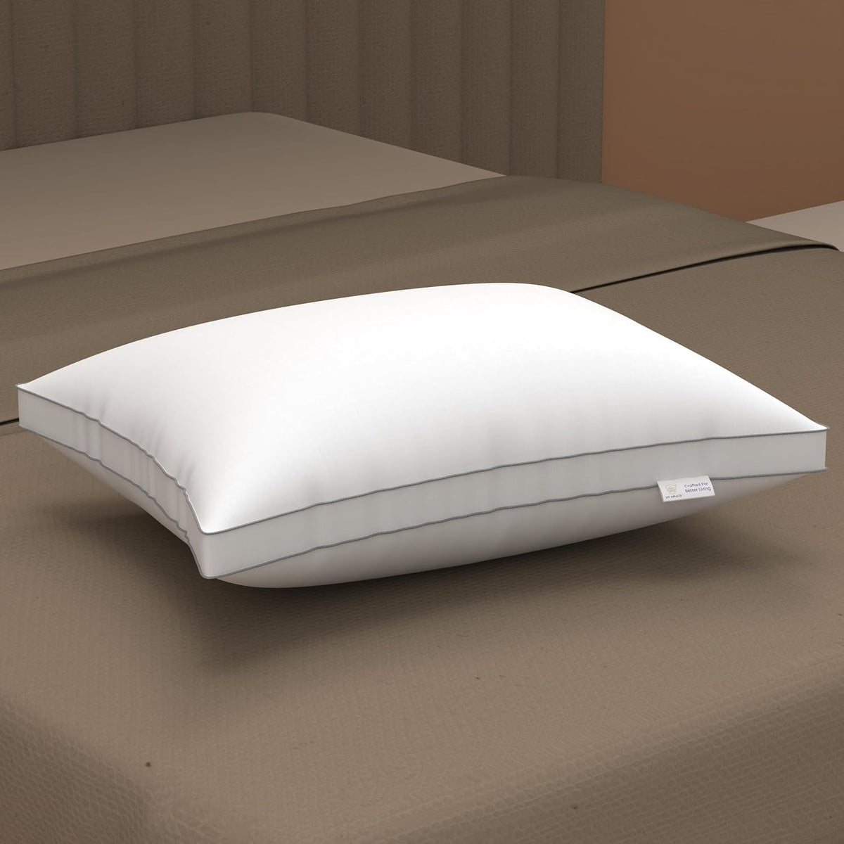 Gusseted Hotel Pillows For Sleeping, Neck Support Pillows, White | Down Alternative, Hypoallergenic, Bed Pillows | For Side & Back Stomach Sleepers, Soft & Supportive - Pack Of 1