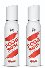 Fogg Master Napoleon Intense No Gas Deodorant For Men, Long Lasting Perfume Body Spray 120 Ml 4 Fl.oz. Each Pack Of 2