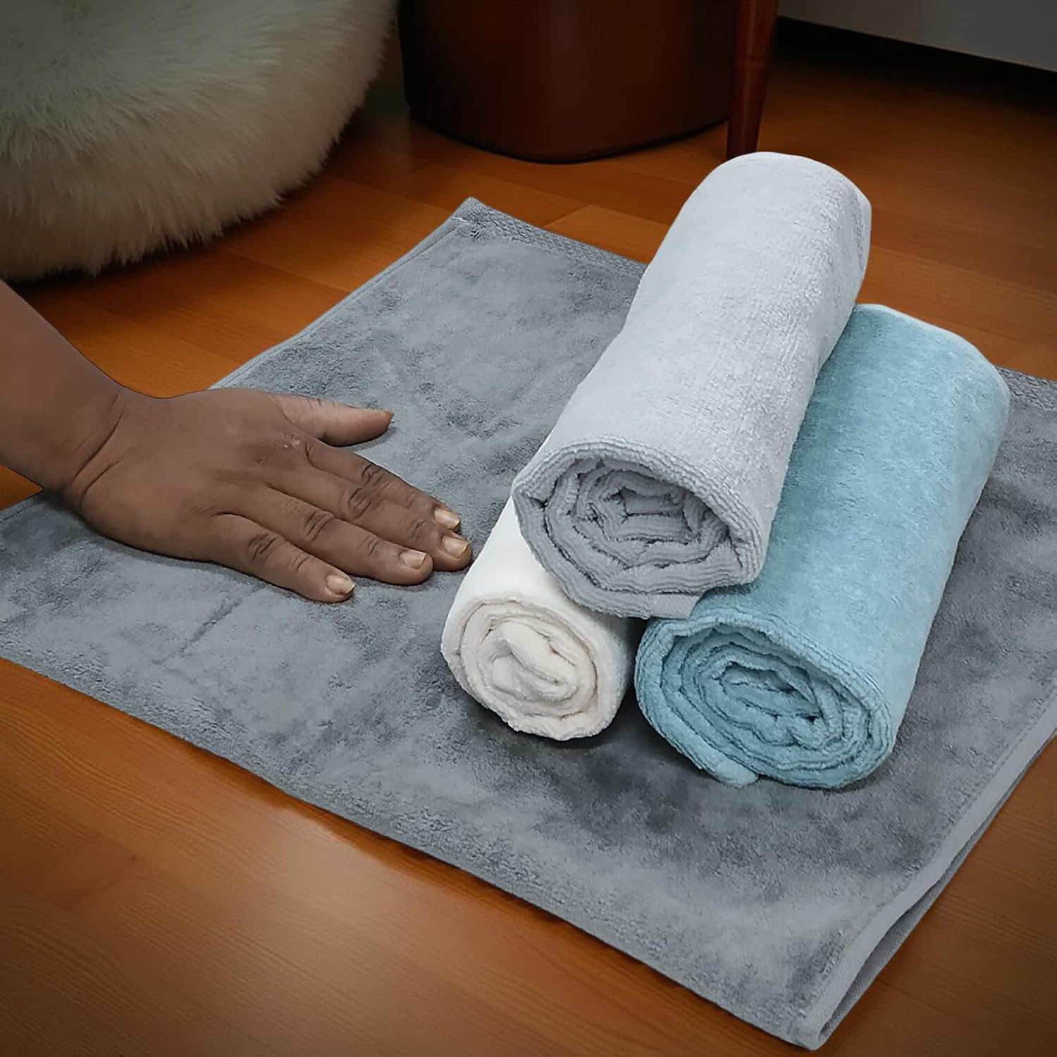 Cotton Bolls Textiles 100% Cotton Extra Large Hand Towels 650 Gsm | Ultra Soft, Highly Absorbent For Gym, Kitchen, Pool, Travel & Home (Multicolor) - Set Of 4
