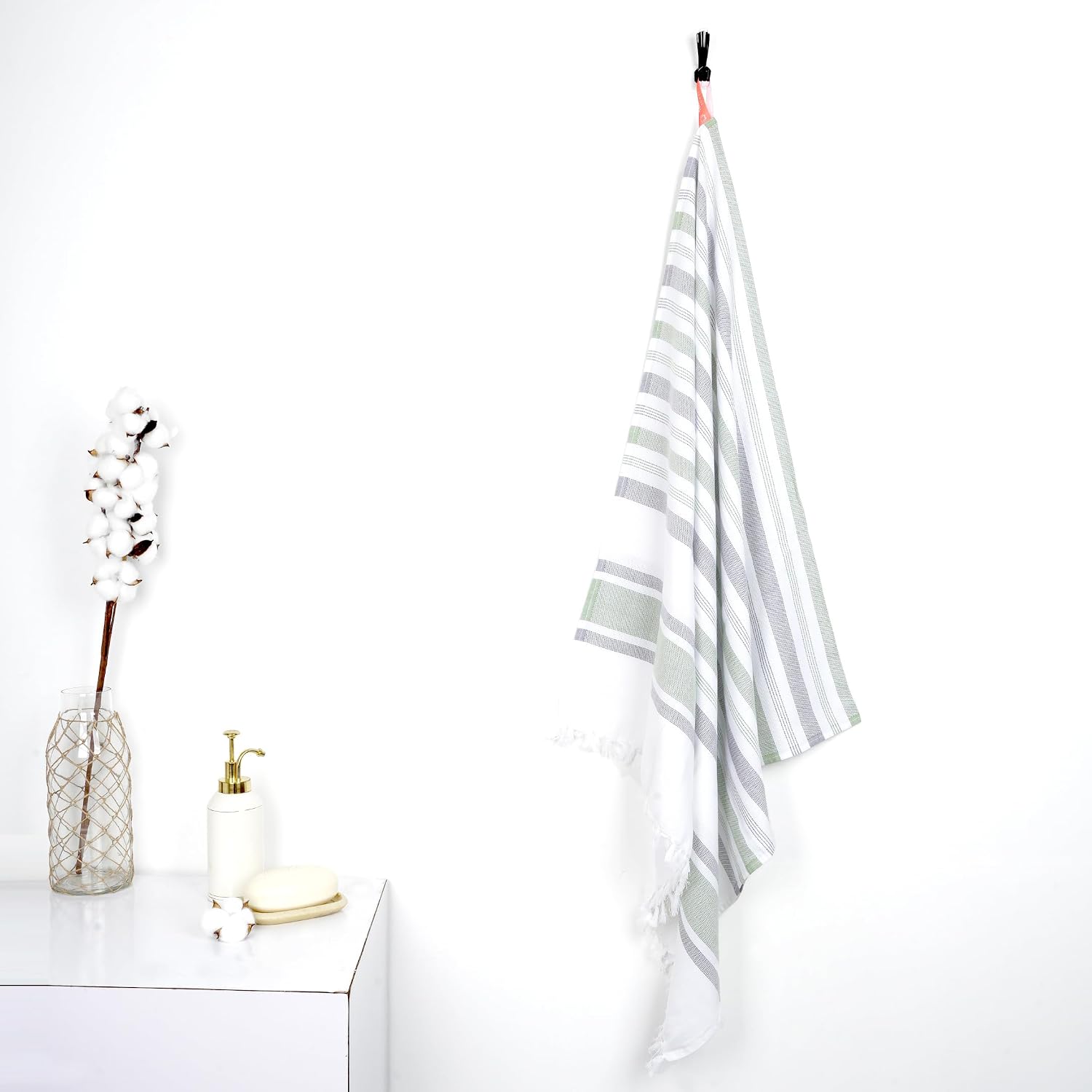 Thirsty Towel Cotton Bath Towel 200 Gsm | Super Soft & High Absorbency Towels, Quick Dry Towels For Bath Large Size For Men, Women & Kids, Multistripe (Forest Green)
