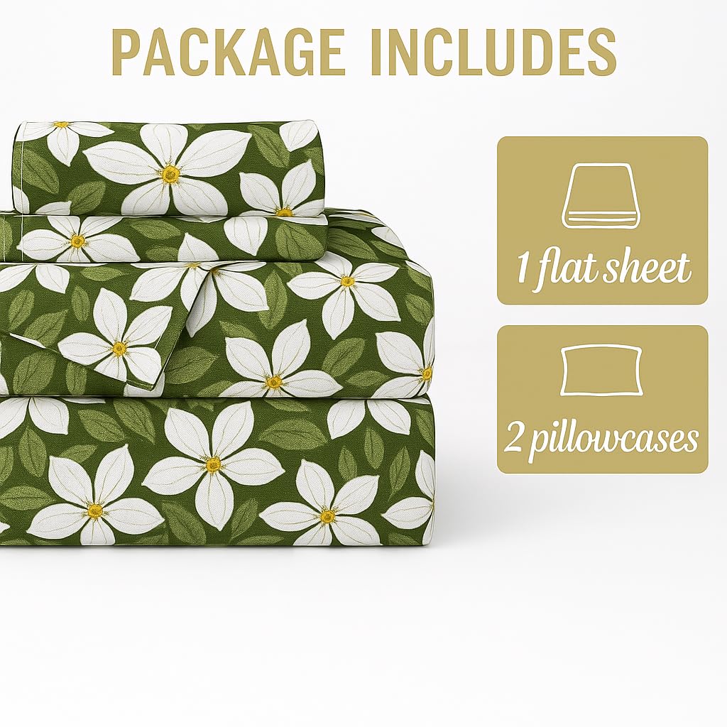 Double Bedsheet With 2 Pillow Covers - 90 X 100 Inches, Green | Soft, Breathable & Skin-Friendly Bedding For Daily Use | Machine Washable & Long-Lasting
