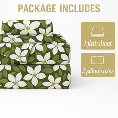 Double Bedsheet With 2 Pillow Covers - 90 X 100 Inches, Green | Soft, Breathable & Skin-Friendly Bedding For Daily Use | Machine Washable & Long-Lasting