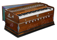 Musical Instrument Harmonium With Free Bag - 9 Stopper, Churidar Bellow, 42 Keys, Two Reeds (Bass Male) | Handmade Instrument