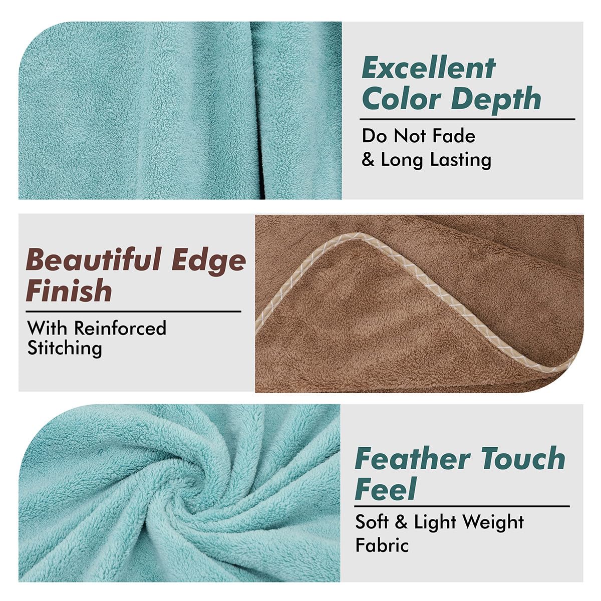 Urbanleaf Microfiber Large Bath Towel Quick Dry Super Absorbent Bath Towel | Towel For Bath, Travel, Gym, Beach, Pool & Yoga (Brown & Green)