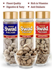 Panjon Swad Anardana Goli + Hing Peda & Imli Ram Ladoo Pachak Candy Mouth Freshners 360gm, (120gm *3) | 3 Bottles