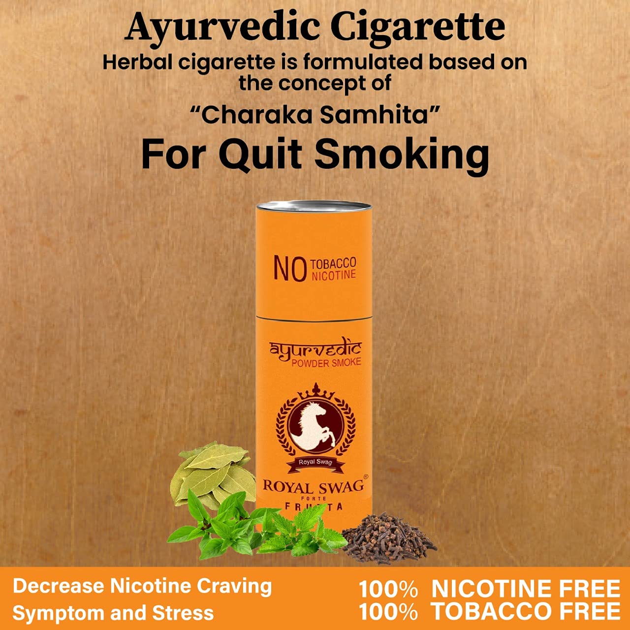 Royal Swag Ayurvedic & Herbal Cigarettes Regular Flavour & Frutta Flavour (05 Sticks Each) With 20ml Shot Anti Addiction Spray - (10 Sticks)