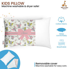 Personalized Pillow For Kids, Super Soft Cotton Kids Cushion - 12 X 18 Inches | Custom Name, For 5 Years Old Kids, Adorable Prints | For Head, Neck Support Baby Pillow - Pillow 18