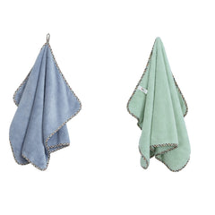 Spread Spain Microfiber Hand Towel 400 Gsm | Super Soft & Highly Absorbent Hand Towel For Gym & Workout Towels - American Denim & Olive (Pack Of 2)