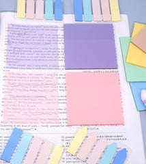 Pastel Color Highlighting Strips, Transparent Self Stick Notes & Arrow Flags - 2 Sets