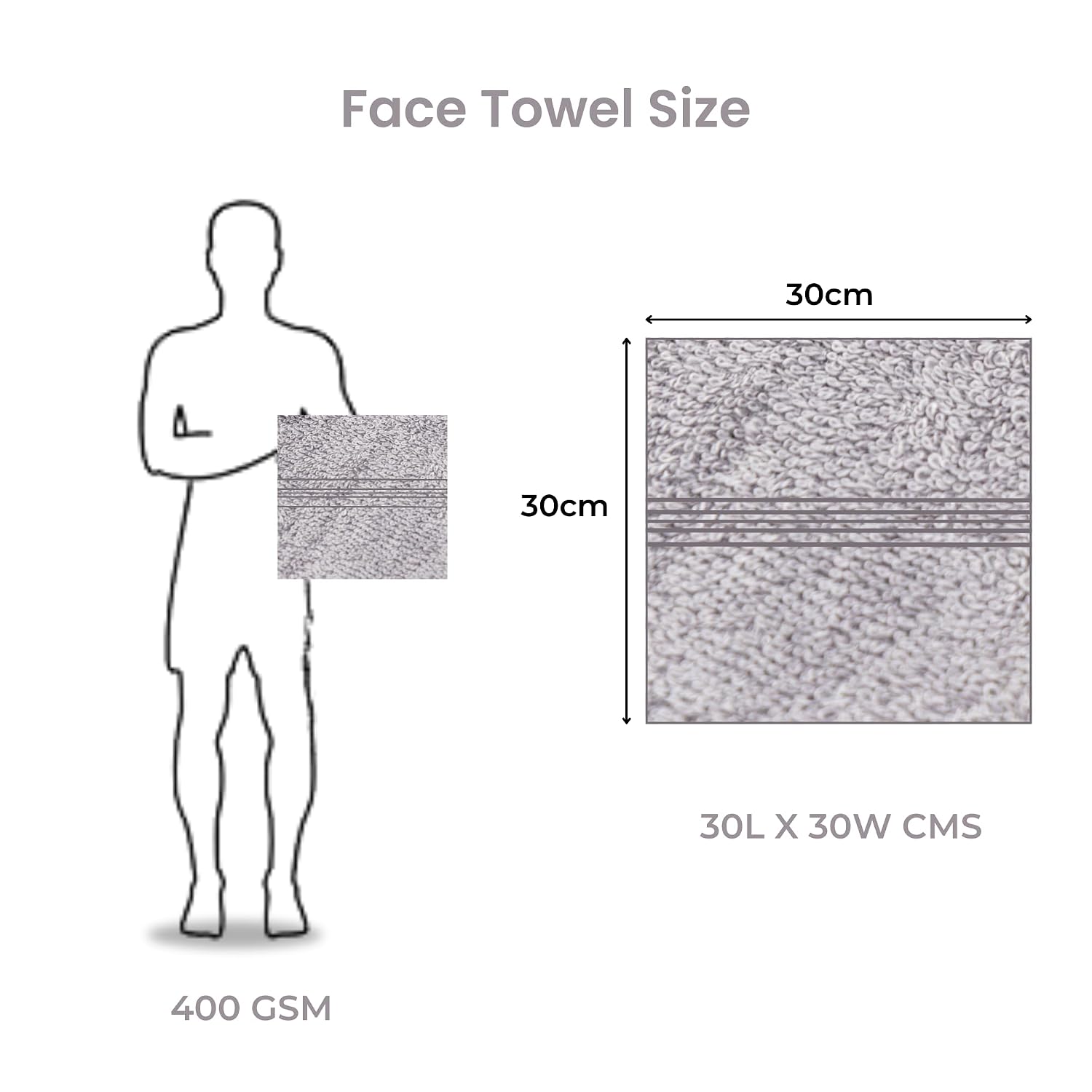 Akiko Home 100% Cotton Essential Series Face Towel 600 Gsm | Soft Absorbent & Durable Washcloth For Men & Women, Compact Travel Towel -Pack Of 4 (Teal & Grey)