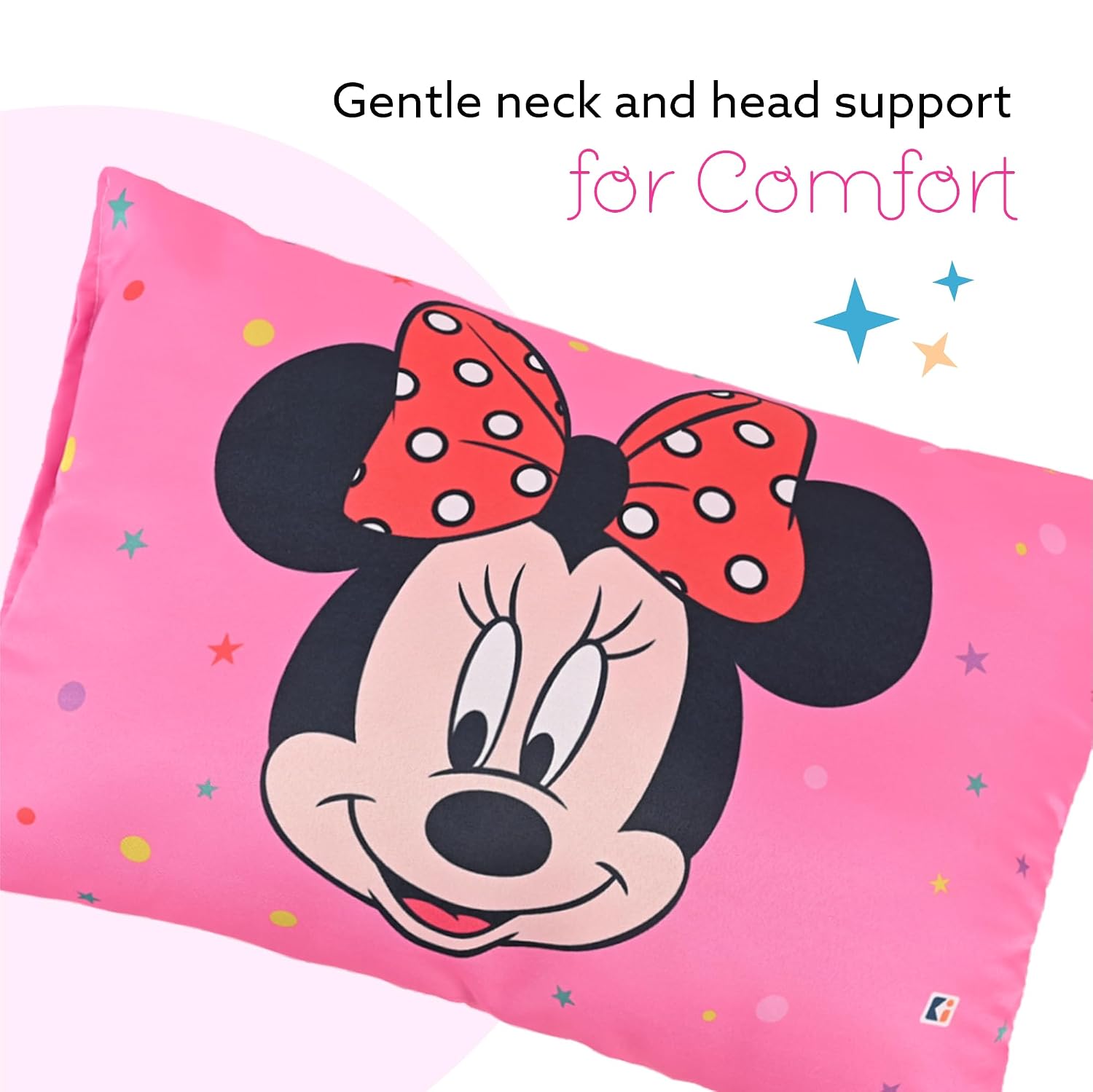 Soft & Cozy Pillow For Kid's, Comfortable Pillow For 2 Year Old's Disney Minnie, Pink - 12x18 Inches | Suitable For All Sleepers, Multipurpose & Comfortable, Breathable - Pack Of 3