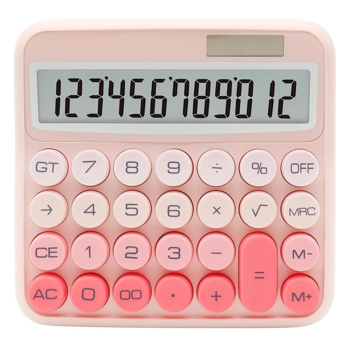 Tgopit 12-digit Display Calculator With Large LCD Display And Big Buttons, Office Accessories For Women Desk, Cute Calculator Dual Solar Power And Battery, Function For School, Home, Business