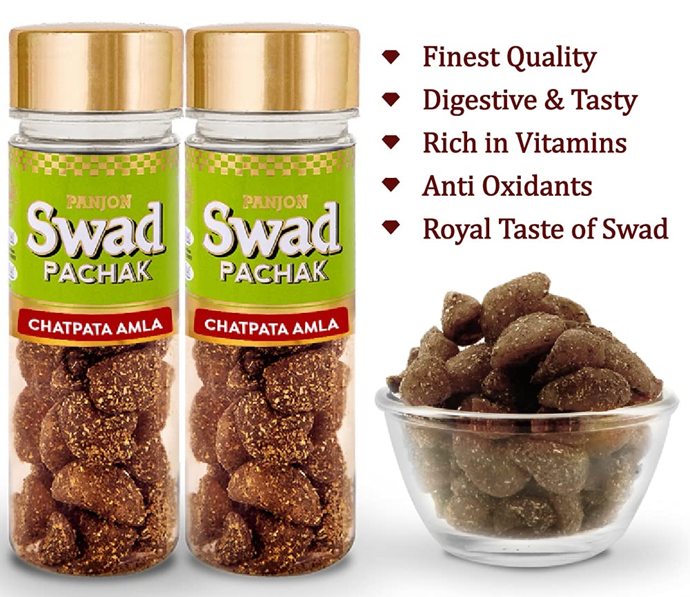 Panjon Swad Chatpata Amla Candy Mukhwas 230gm, (115gm *2 Bottle) | Digestive Mouth Freshener