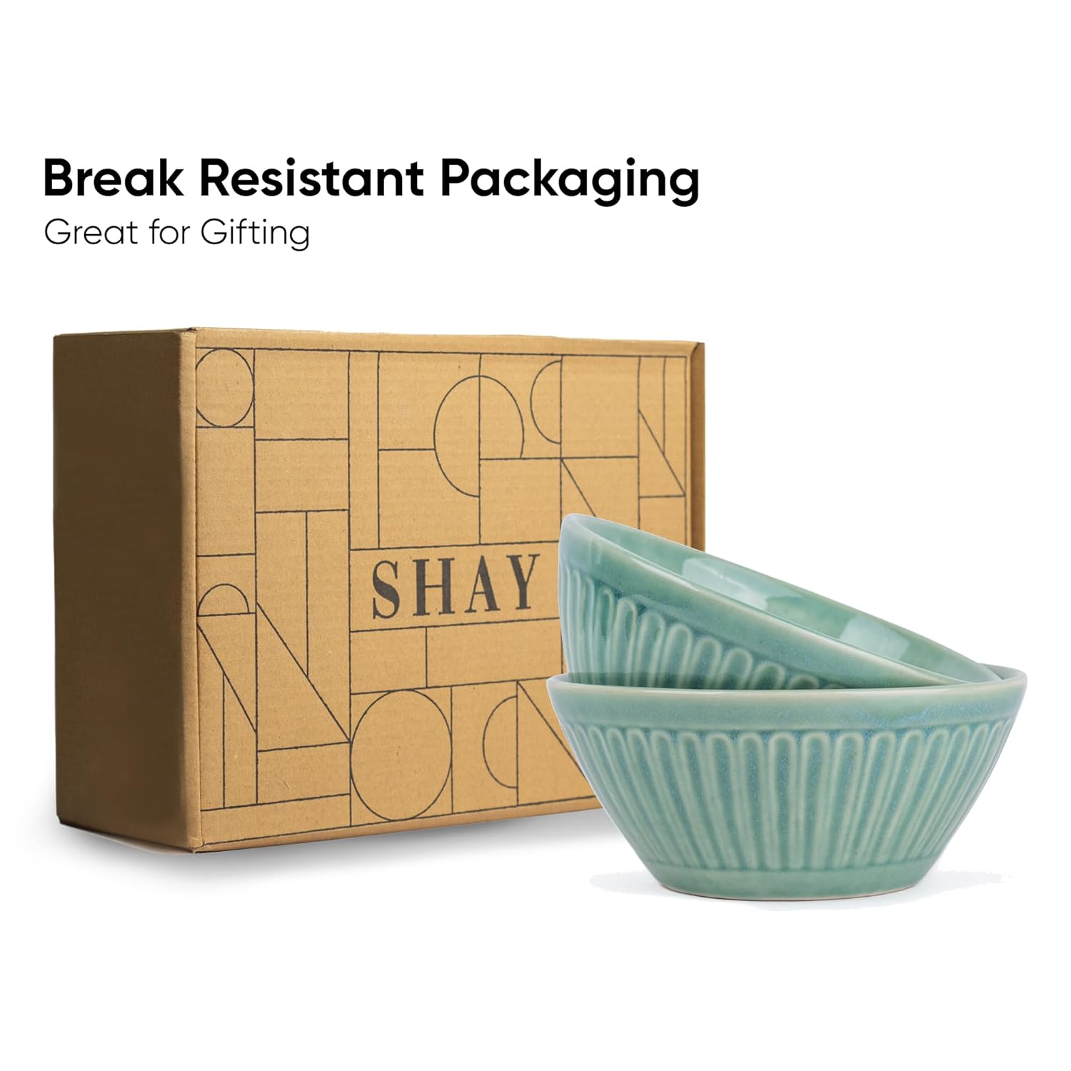 Ceramic Medium Serving Bowls Set Of 2 Pieces - 900ml Each, Light Mint | Premium Stoneware Ceramic Bowls - Medium Size | Microwave Safe Bowls - Bowl Sets With Glossy Finish | Ceramic Bowl