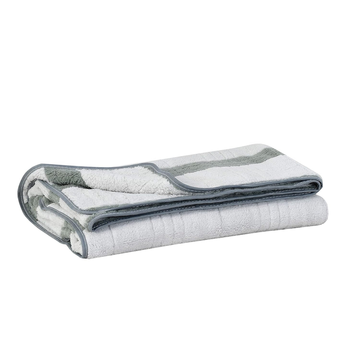 Urbanleaf Microfiber Large Bath Towel 350 Gsm | Quick Dry Super Absorbent Bath Towel For Men & Women (Grey - Stripe)