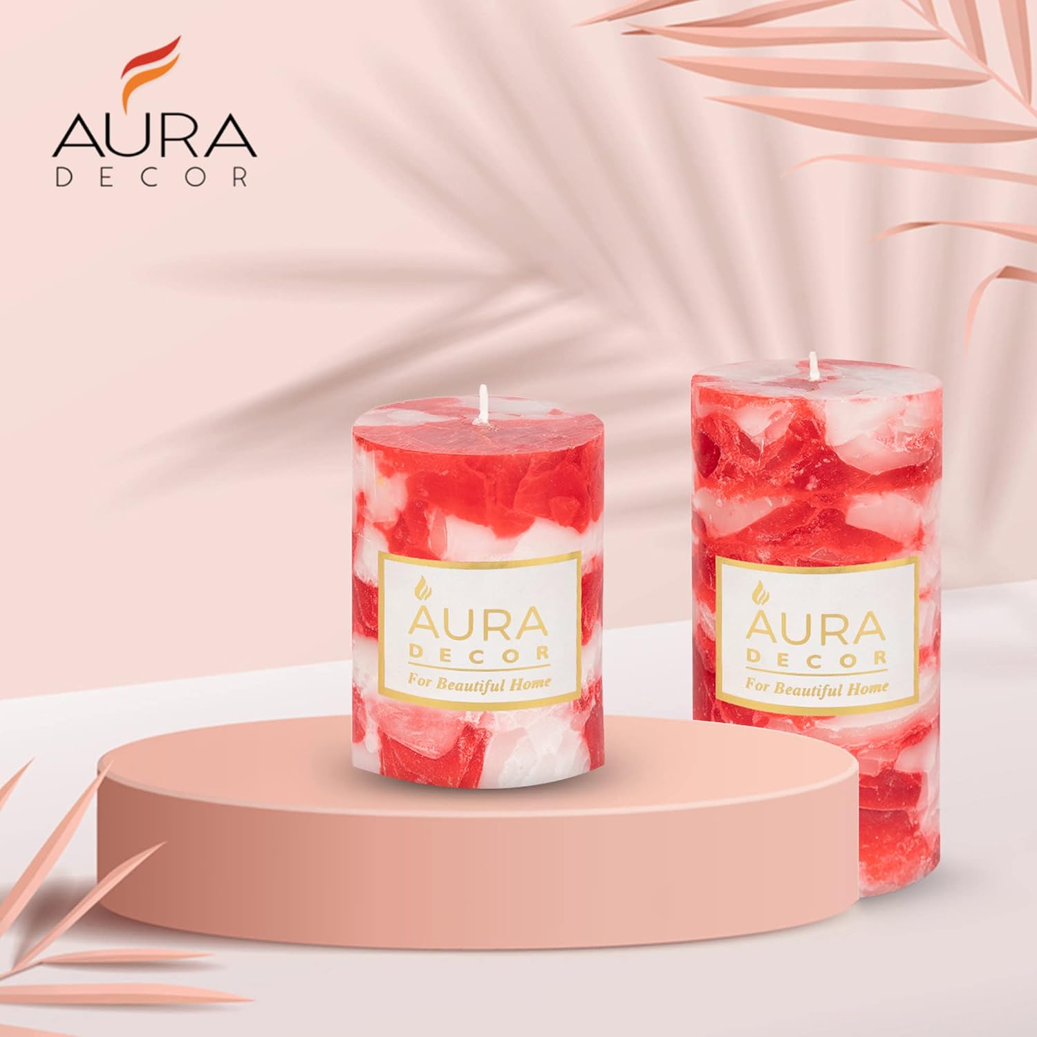 APPLE CINNAMON CHUNK FRAGRANCE CANDLE SET OF 3 | 3 *4 *6INCH EACH BEST GIFT SET